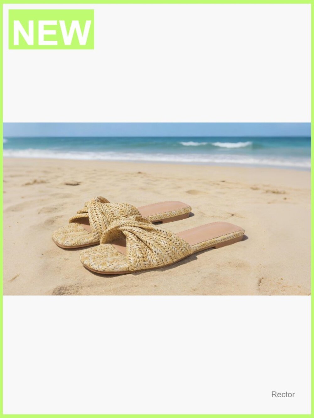 Women's Straw Woven Braided Twist Slide Sandals - Picture 7 of 7